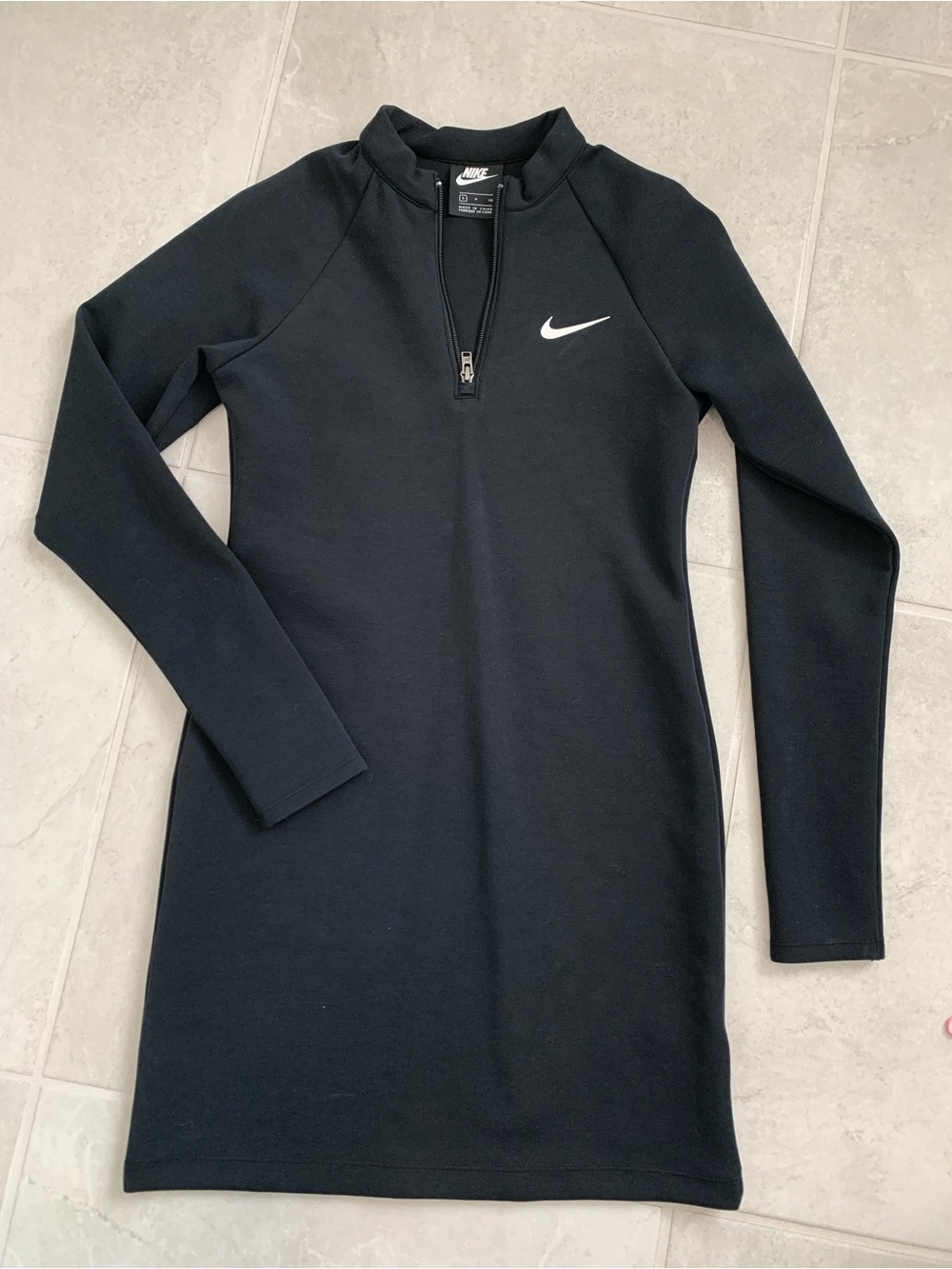 Nike Black Long-Sleeve Quarter-Zip Sport Dress